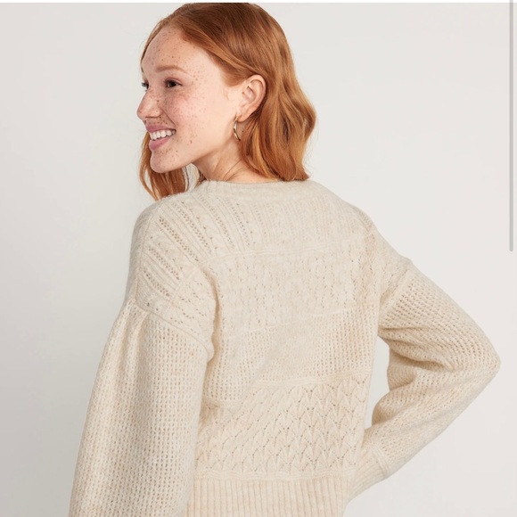 Old Navy cozy plush yarn texture knit pullover sweater nwt medium - Picture 3 of 6